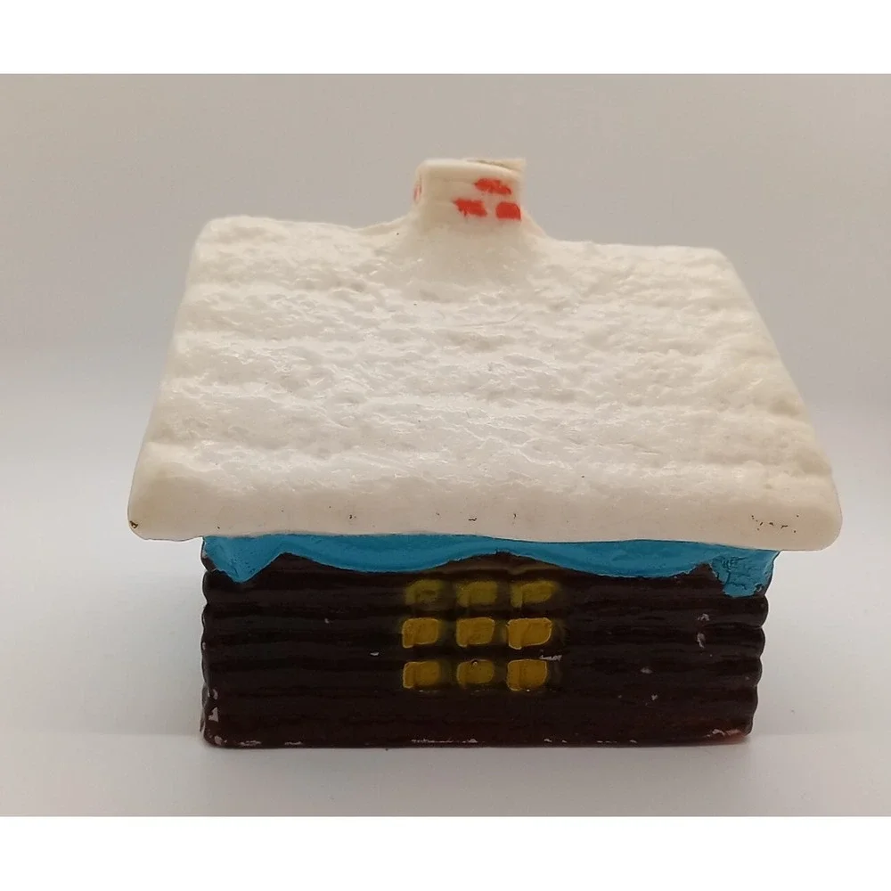 Vtg Christmas‎ Candle Swiss Chalet Fuller Bush Co. Unique Cabin Shaped Candle